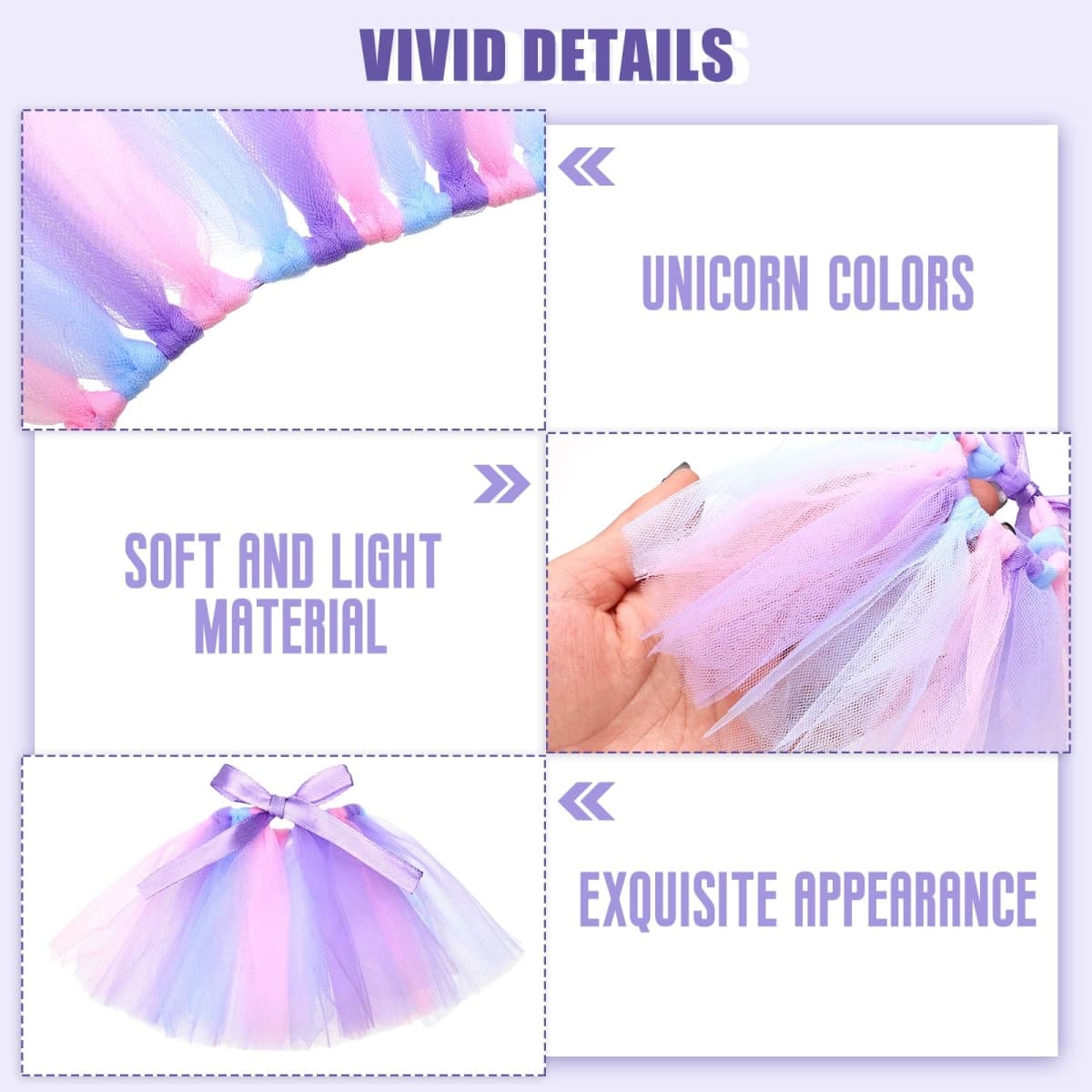 Tatuo 12 Pieces Mini Tutu Table Skirt Wine Bottle Cover Tutu Skirt Tulle Vase Skirt Decor Garland Centerpieces for Wedding Baby Shower Cake Dessert Birthday Party(Unicorn Color) thumbnail 3