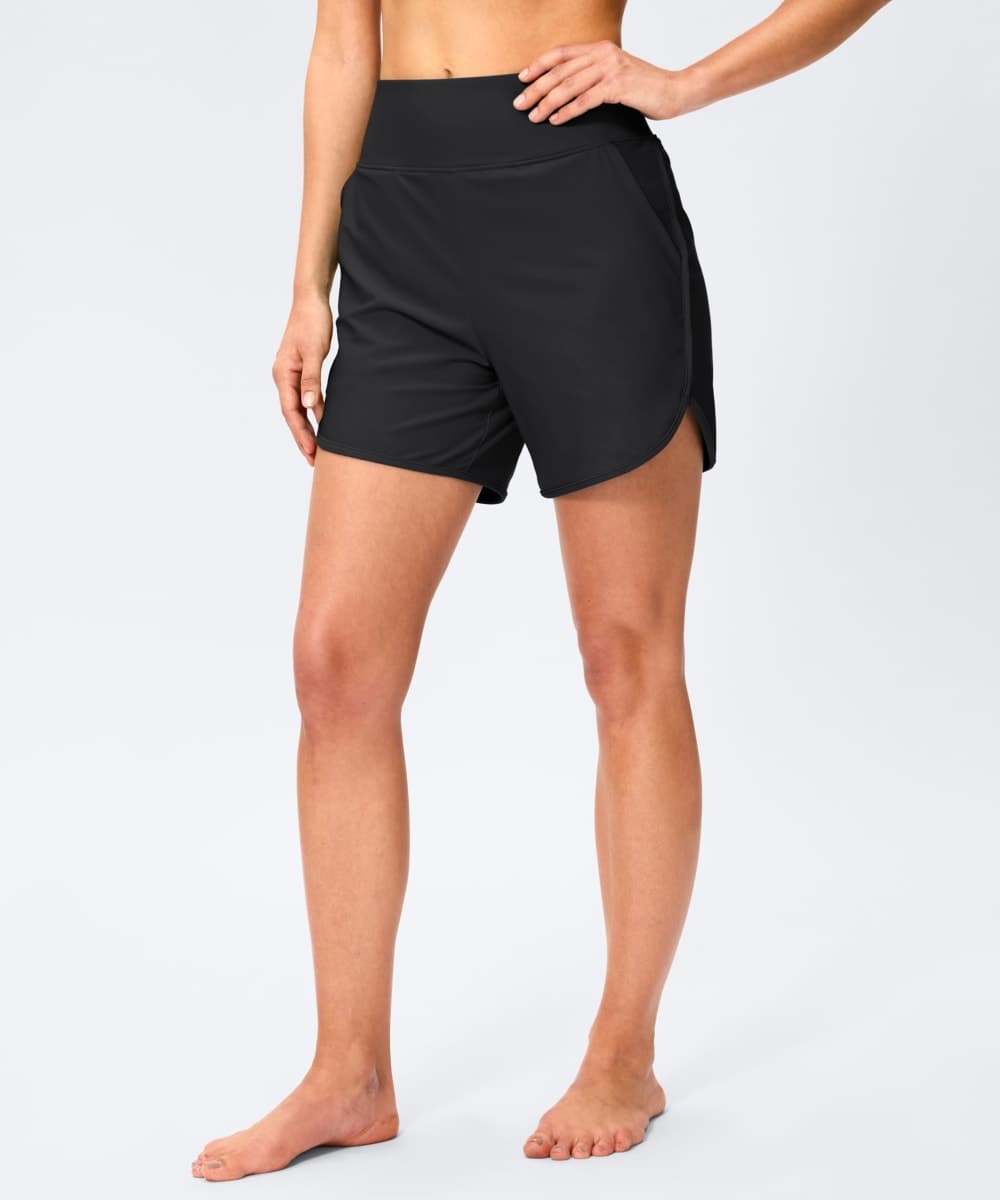 G Gradual Women's 5" Swim Board Shorts with Pockets, Black, X-Large thumbnail 2