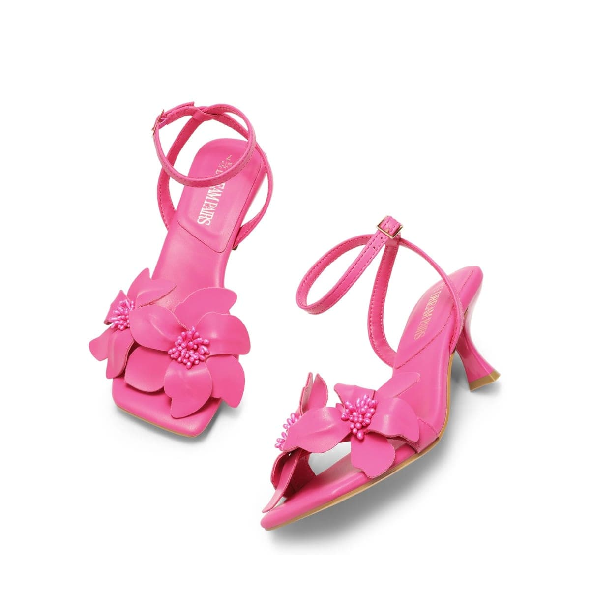 DREAM PAIRS Women's Heeled Sandals, Hot Pink-pu, 10 thumbnail 5