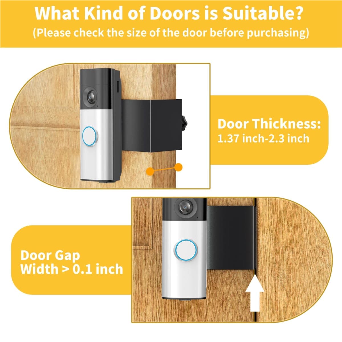 Anti-Theft Video Doorbell Camera Mount Compatible with Ring/Blink Doorbell thumbnail 3