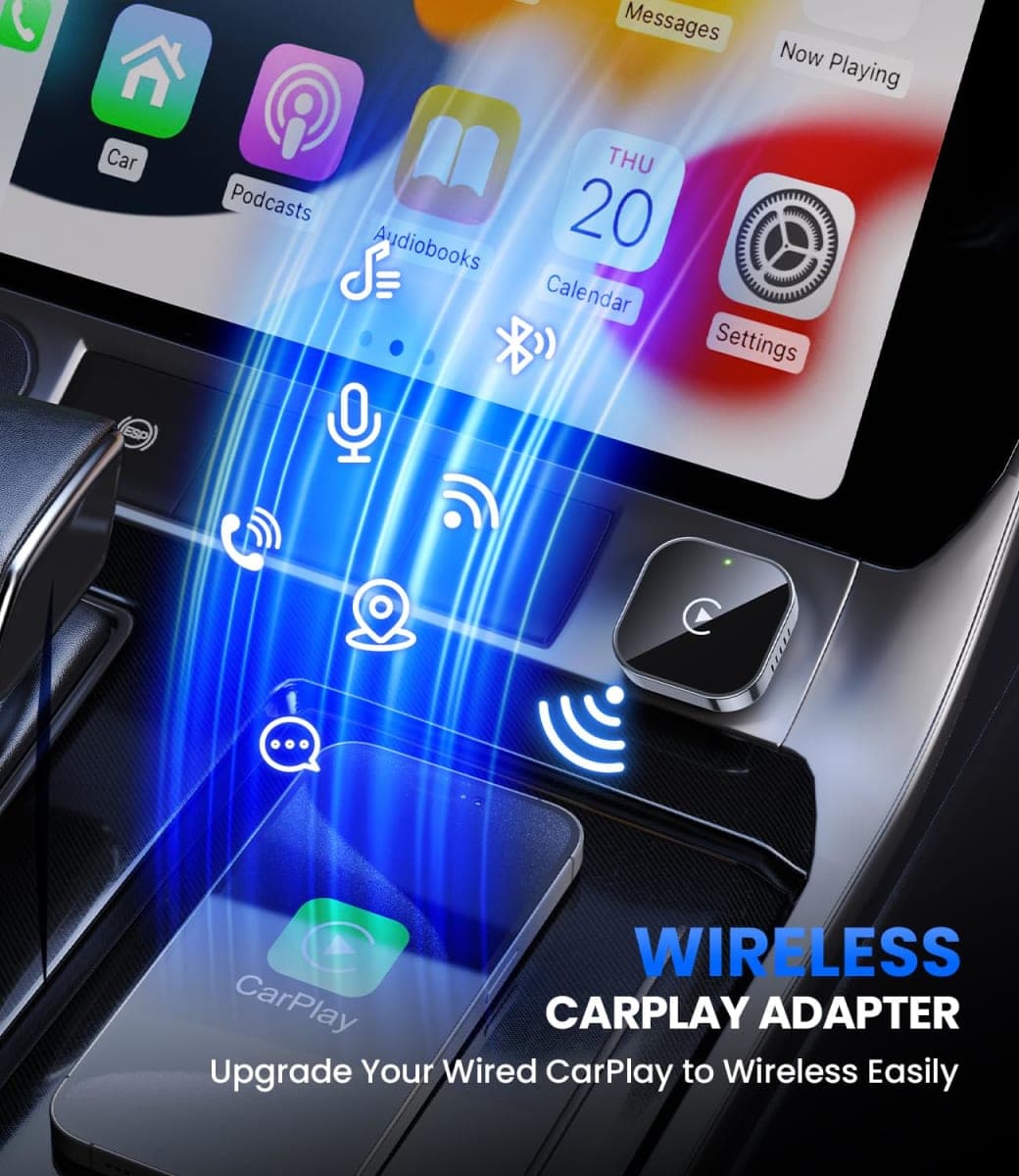 Teeran Wireless CarPlay Adapter for iPhone (2026 Upgraded), Mini Plug & Play for Cars with Factory Wired Apple CarPlay, Fast & Stable Connection, Easy Setup, Wide Vehicle Compatibility USB & USB C thumbnail 2