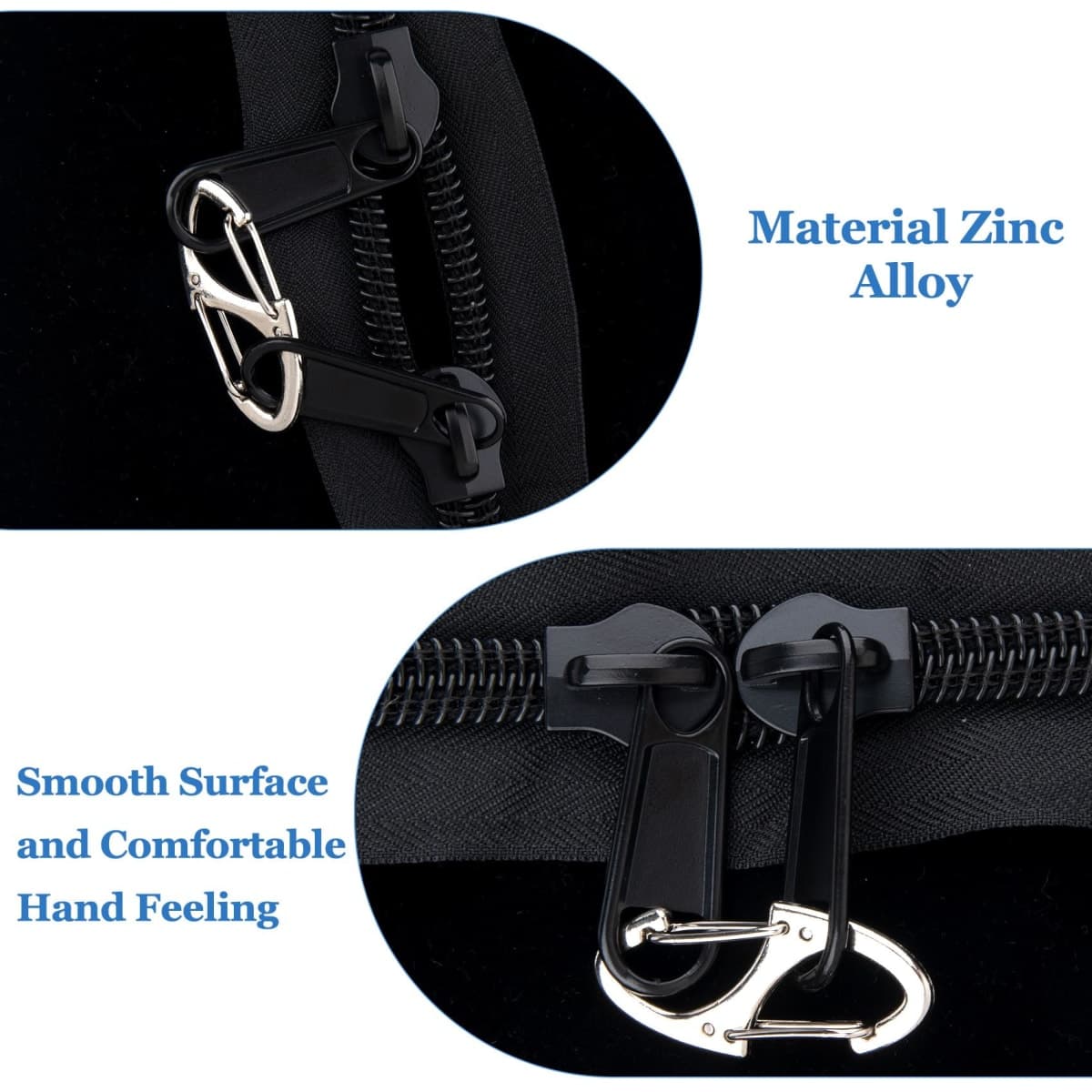 HINZIC 8Pcs Zipper Clip Anti Theft Deterrent, Keep The Zipper Closed Lock, Zipper Pull Replacement, Connectors Dual Opening S Shaped Carabiner for Backpacks Traveling Camping Suitcases thumbnail 4