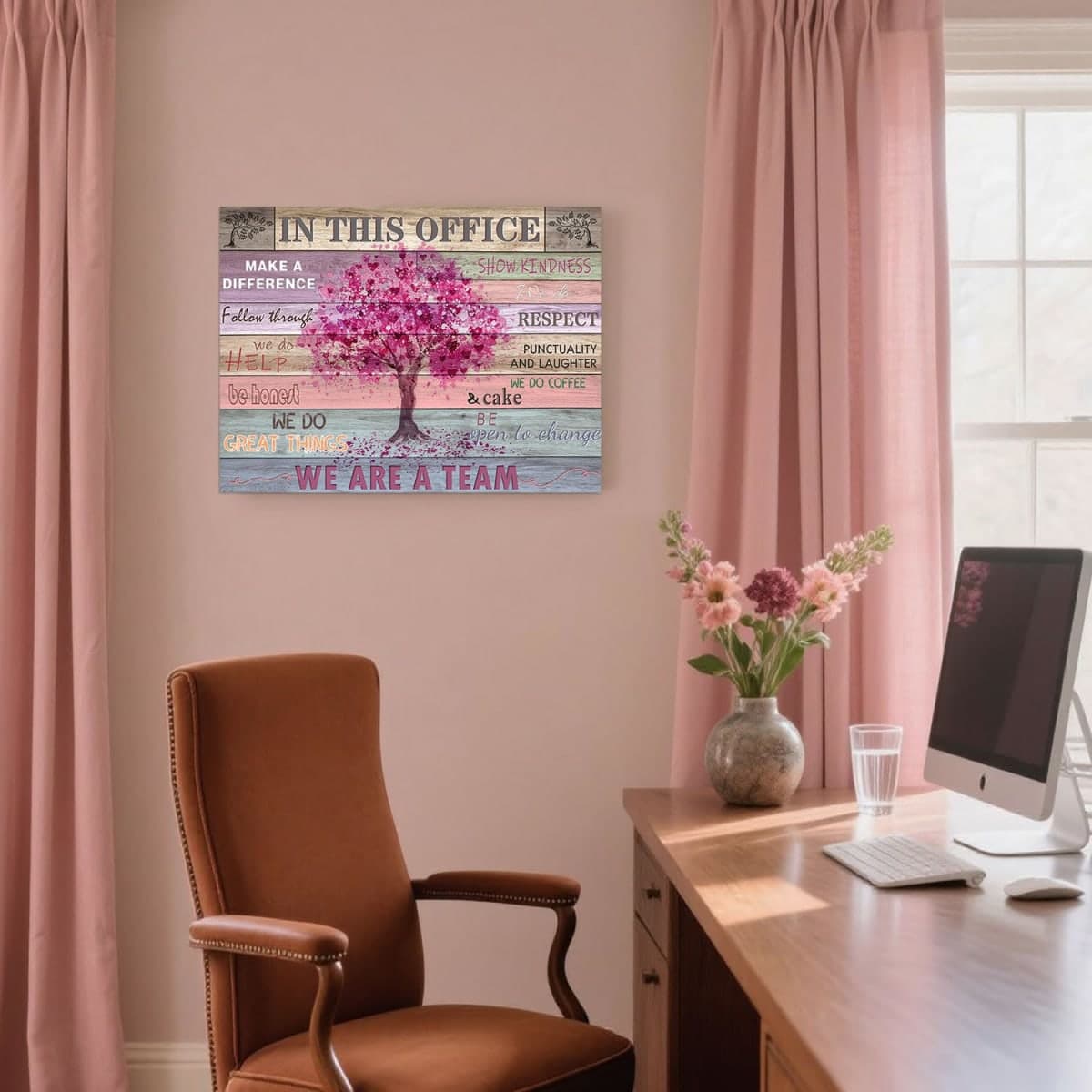 SOOTHAN Inspirational Team Rules Wall Art for Office Decor Motivation Positive Quotes 16x12inch thumbnail 3