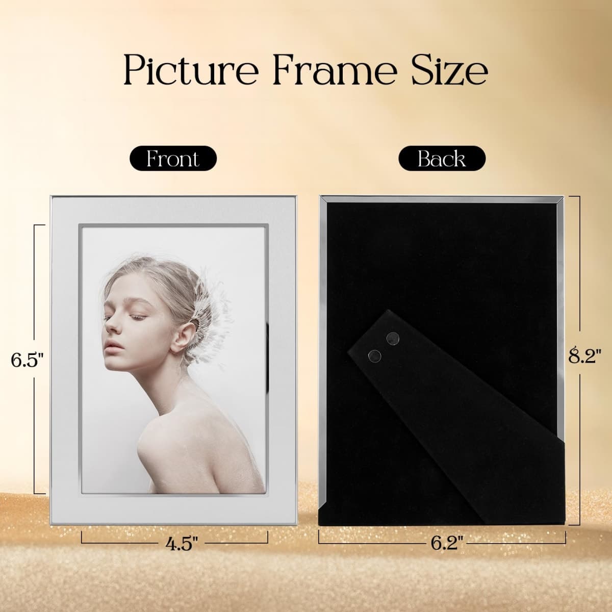 TWING 5x7 Picture Frame,Silver Metal Photo Frame with HD Real Glass,Metal Picture Frames for Tabletop Display,Ideal Gift to Family and Friends(Silver,1 Pack) thumbnail 2