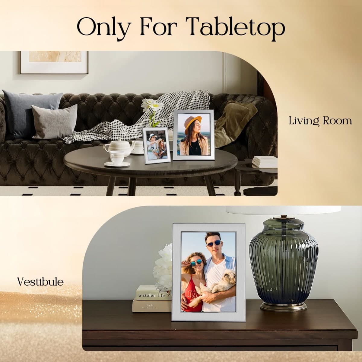 TWING 5x7 Picture Frame,Silver Metal Photo Frame with HD Real Glass,Metal Picture Frames for Tabletop Display,Ideal Gift to Family and Friends(Silver,1 Pack) thumbnail 4