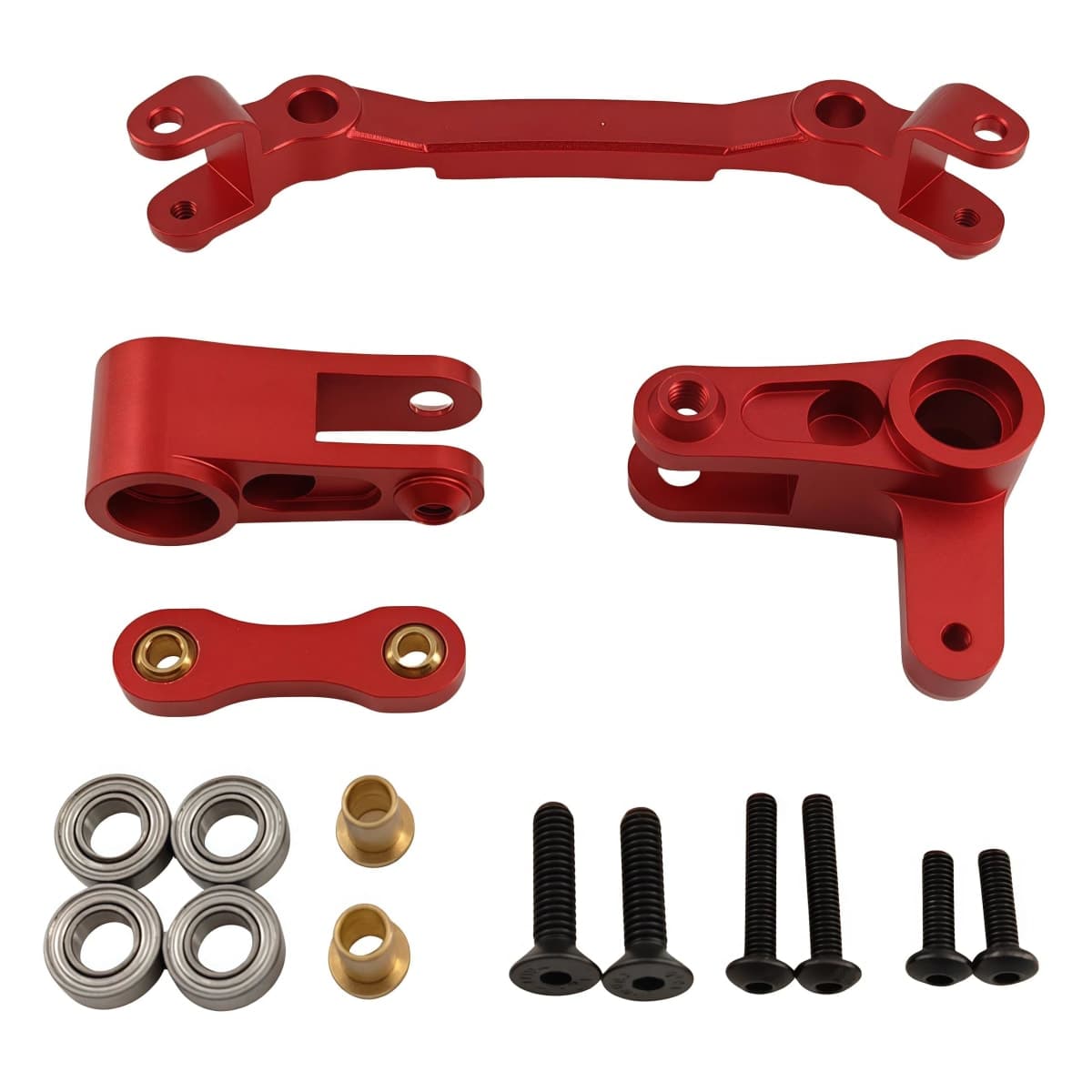 Aluminum Steering Bellcrank for ARRMA Granite Senton Typhon Big Rock (Red) — image 1