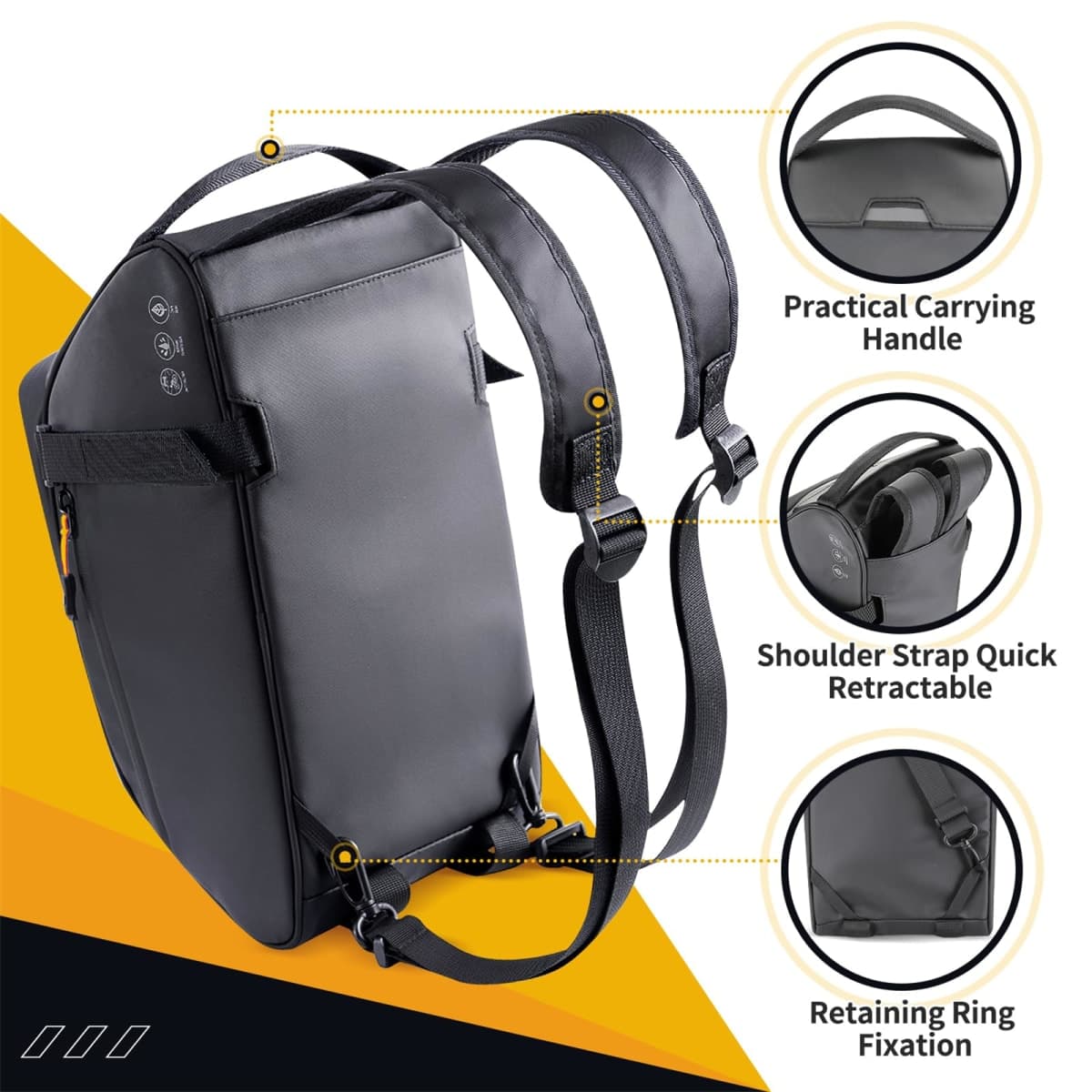 WOTOW Bike Rack Bag Waterproof - 10L Large Capacity Bike Trunk Bag, Reflective Bicycle Saddle Panniers, Cycling Bag Back Seat Storage Cargo Carrier Pouch with Shoulder Strap & Hook (10L) thumbnail 3