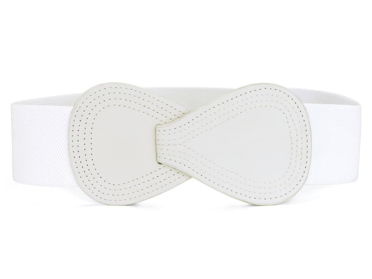 Allegra K Women's Wide Stretch Waist Corset Belt Figure-8 Buckle Wrap Style — image 1