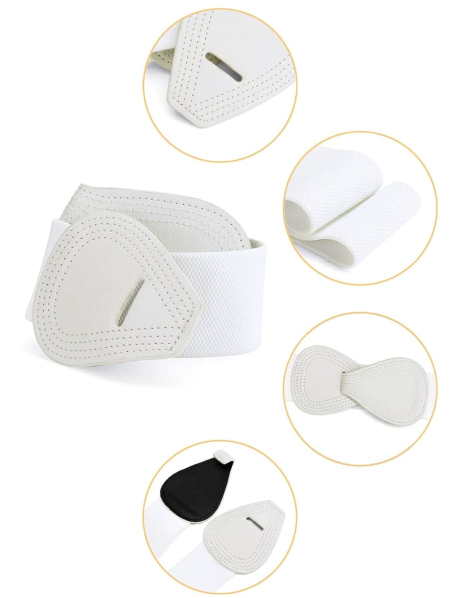 Allegra K Women's Wide Stretch Waist Corset Belt Figure-8 Buckle Wrap Style thumbnail 2