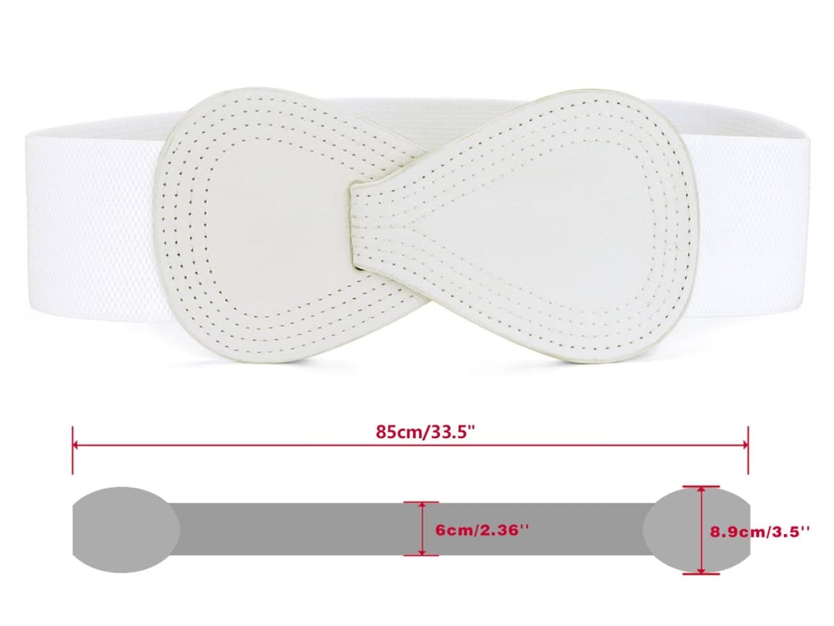 Allegra K Women's Wide Stretch Waist Corset Belt Figure-8 Buckle Wrap Style thumbnail 3