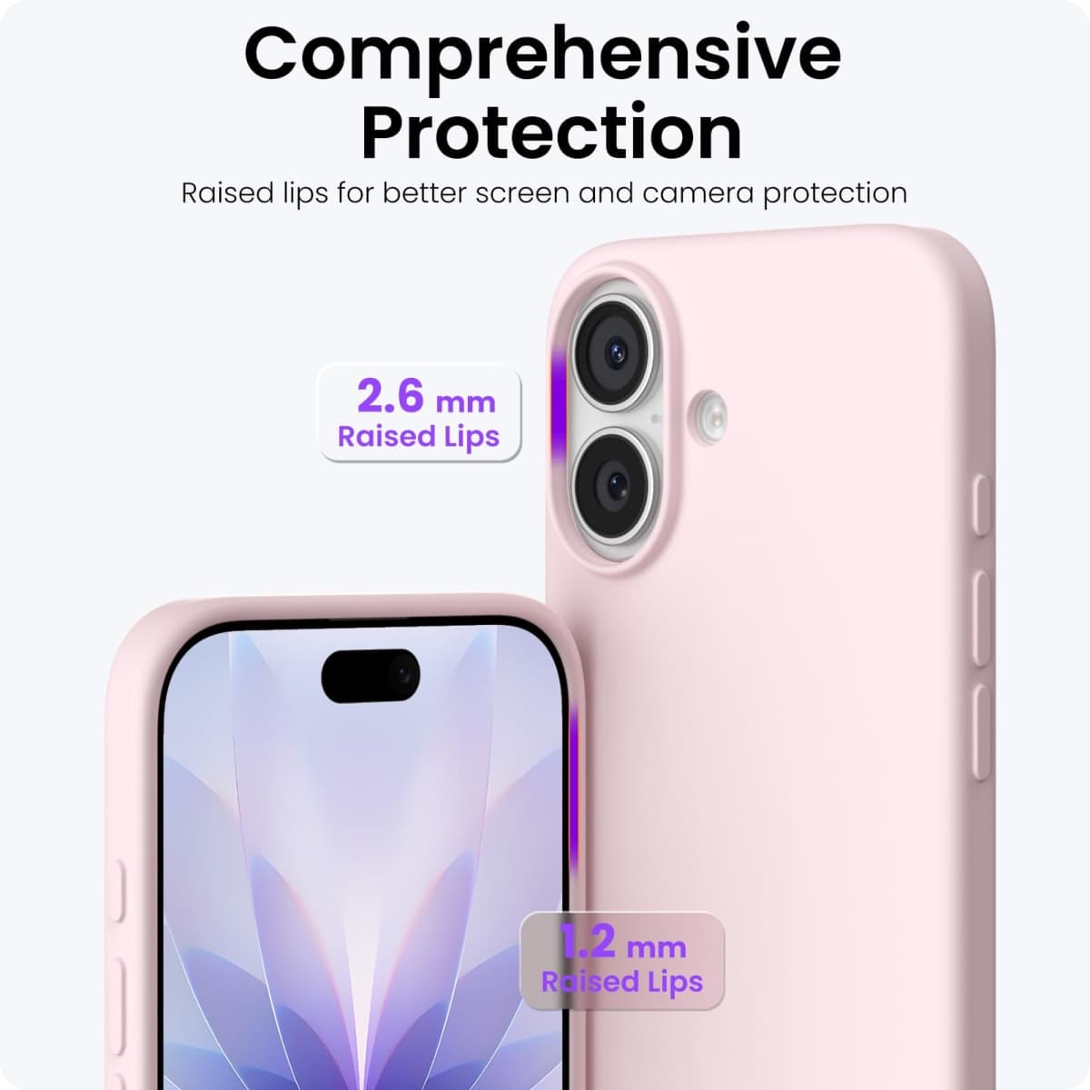 ORNARTO for iPhone 17 Case 6.3", Slim Liquid Silicone, Chalk Pink thumbnail 4