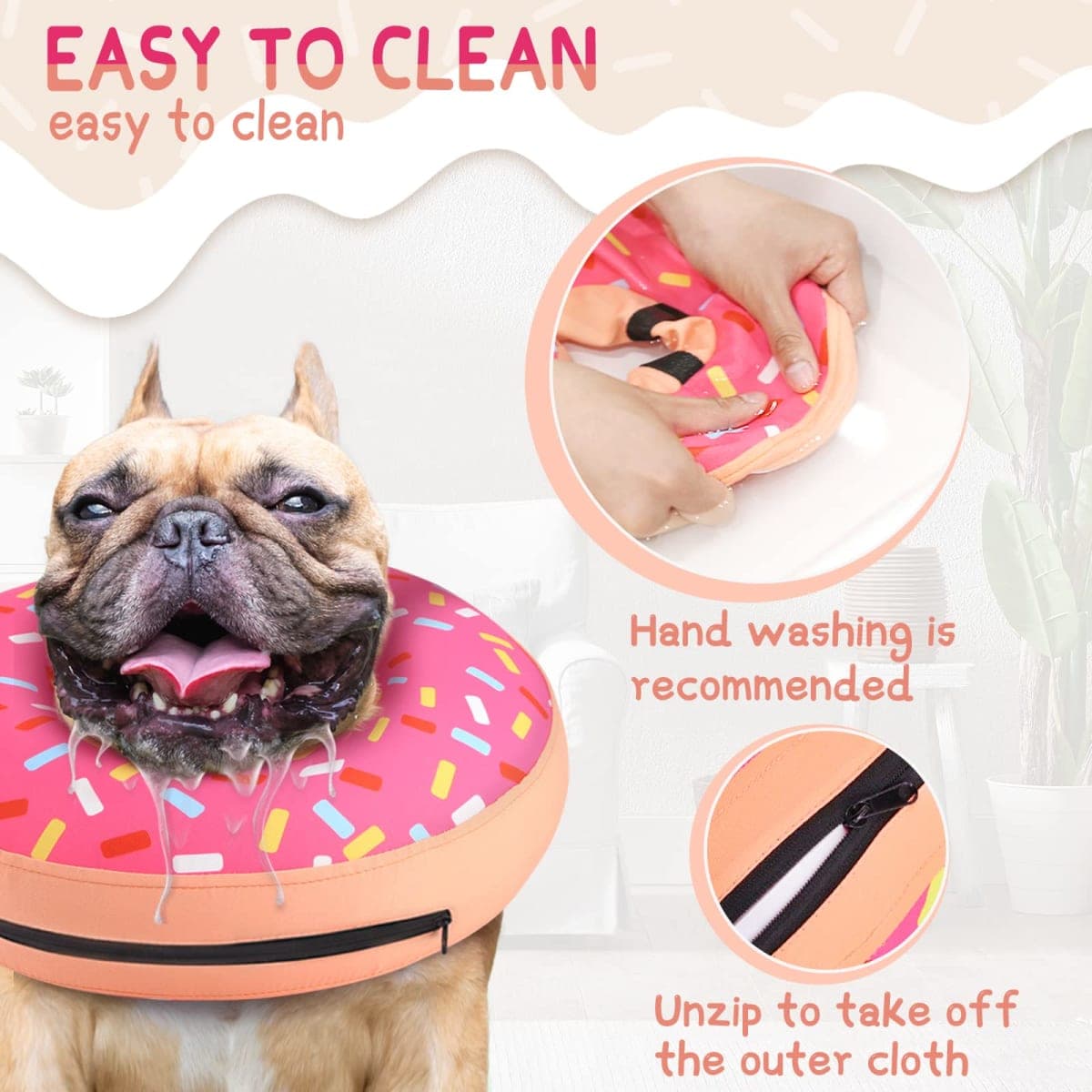 Supet Inflatable Dog Cone Collar Alternative After Surgery, Doggie Neck Donut Collar Recovery ECollar, Soft Dog Cone for Small Medium Large Dogs thumbnail 5
