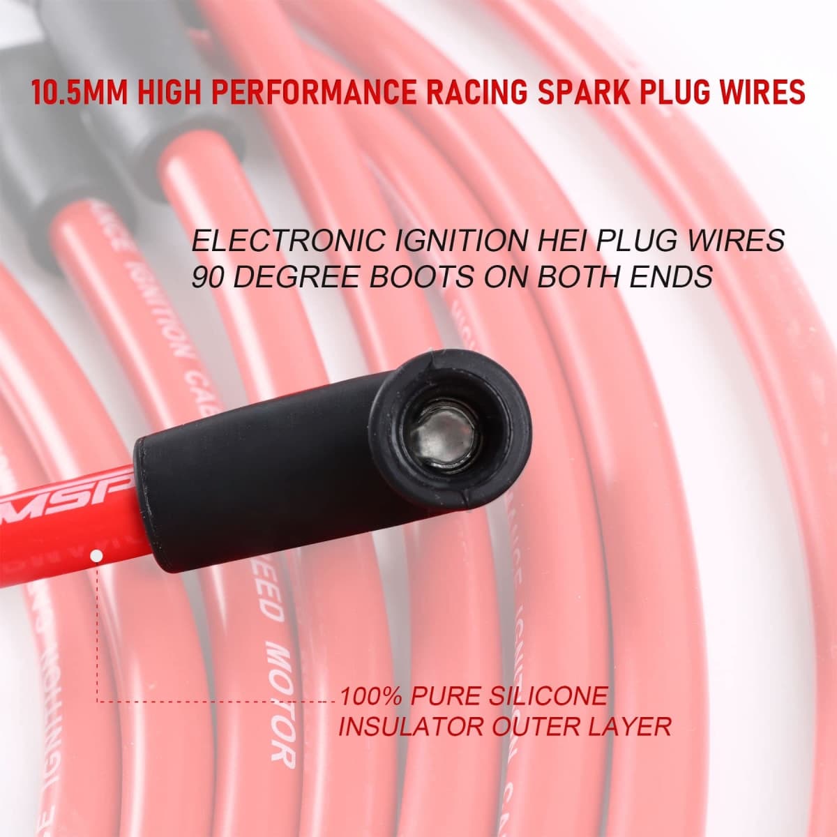 JDMSPEED New 10.5mm Spark Plug Wire Set Replacement for HEI SBC BBC 350 383 454 Electronic thumbnail 5