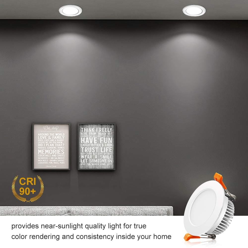 BIRRAY 6 Pack 2 Inch Dimmable LED Lights, 5000K Warm White, 3W LED Lights, CRI 80, 35W Halogen Replacement with LED Driver thumbnail 4