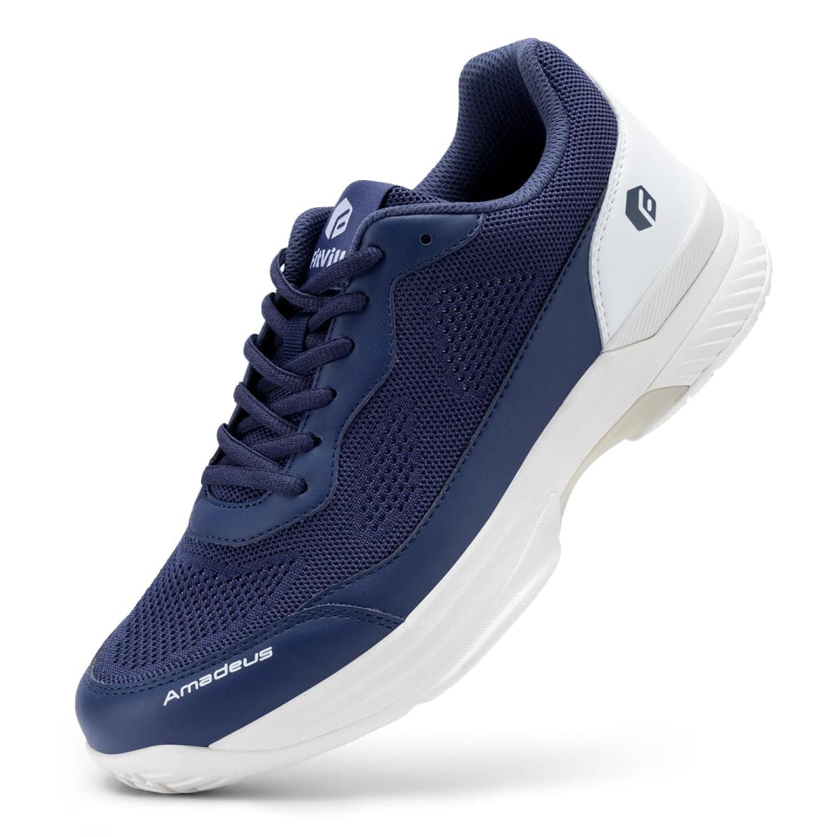 FitVille Mens Pickleball Shoes Blue Tennis Shoes Sneakers for All Court Racquetball Athletic Shoes for Racquet Sport | Arch Support & Wide Toe Box (10.5 Medium, Black After Dark) — image 1
