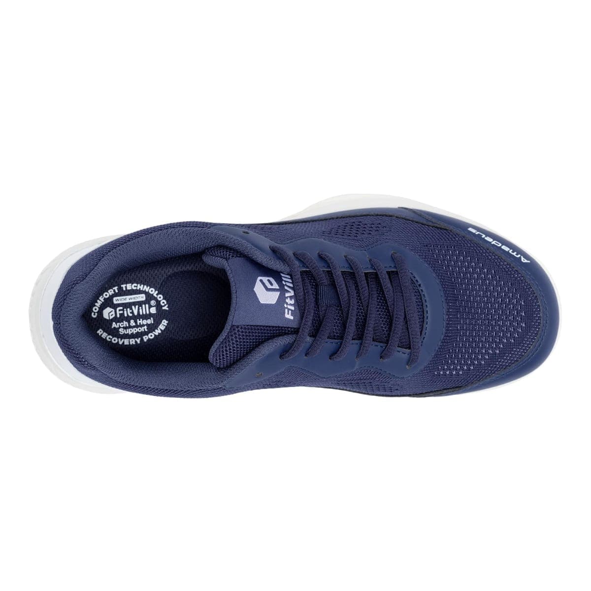 FitVille Mens Pickleball Shoes Blue Tennis Shoes Sneakers for All Court Racquetball Athletic Shoes for Racquet Sport | Arch Support & Wide Toe Box (10.5 Medium, Black After Dark) thumbnail 5