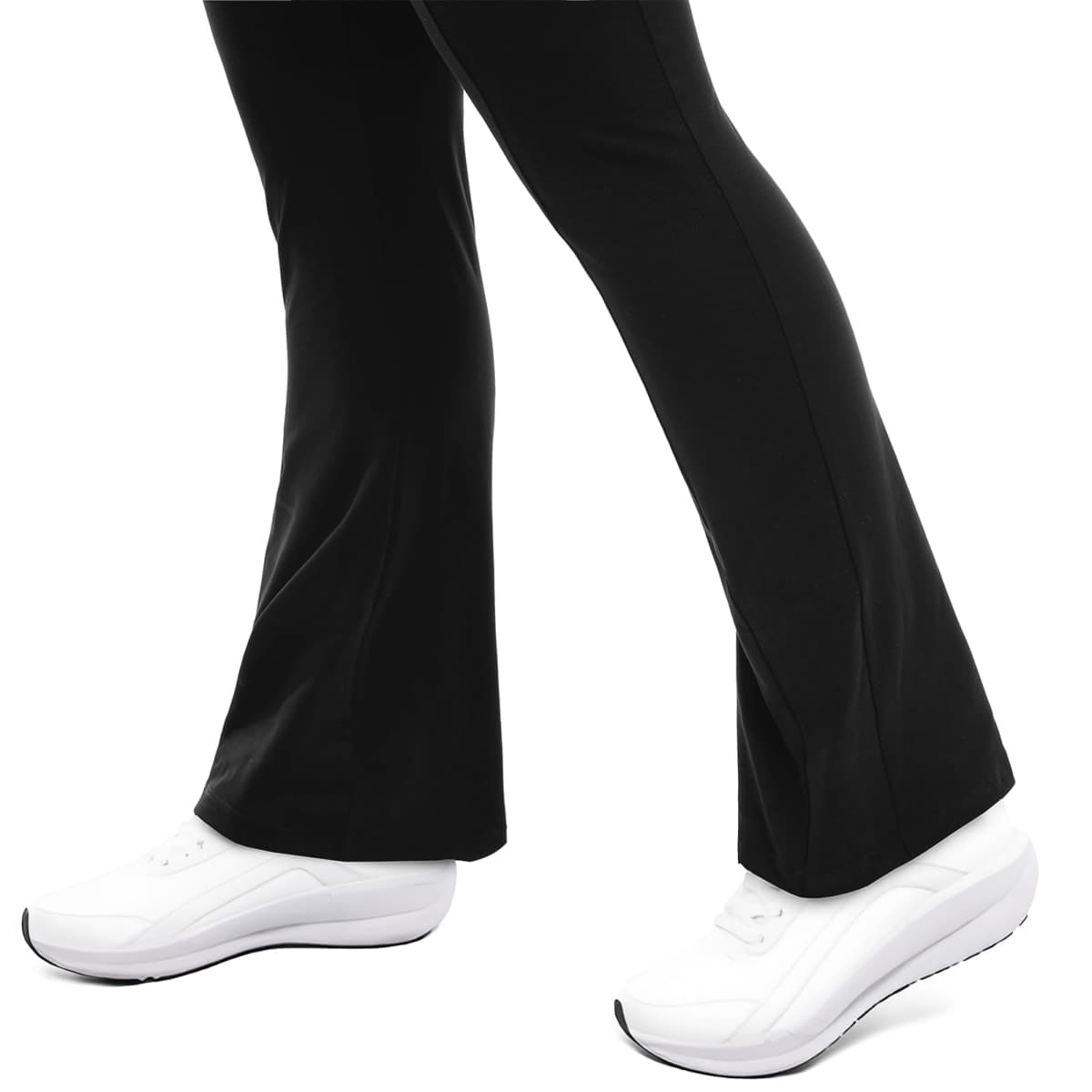 Leafigure Maternity Flare Leggings with Pockets Over The Belly Yoga Pants for Workout Soft Pregnancy Activewear, Black, X-Large thumbnail 5