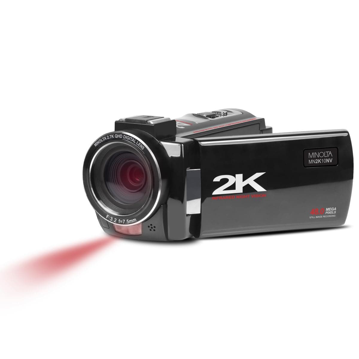 Minolta 2K Ultra HD Camcorder with Infrared Night Vision MN2K10NV, Black - one Color, one Size — image 1
