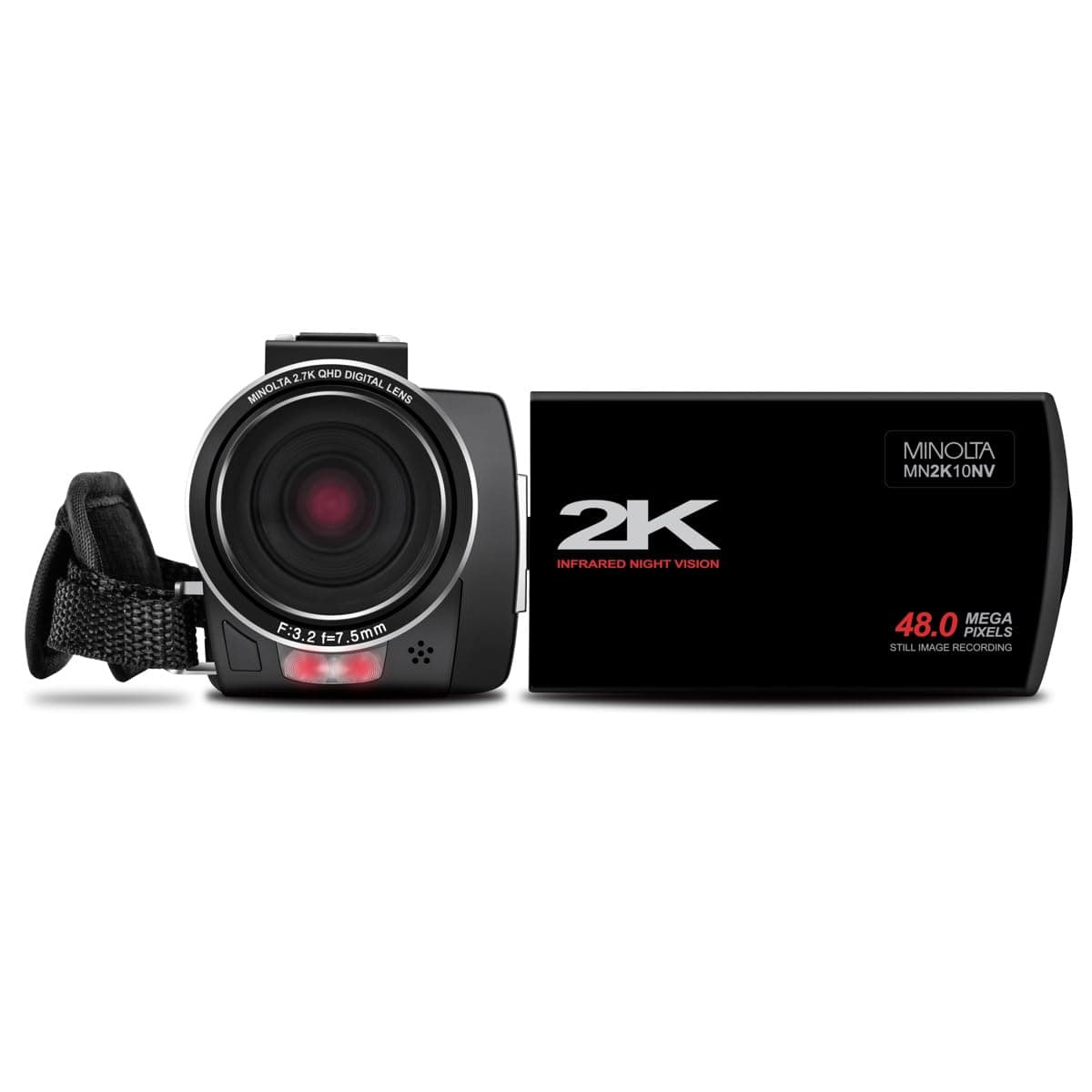 Minolta 2K Ultra HD Camcorder with Infrared Night Vision MN2K10NV, Black - one Color, one Size thumbnail 2