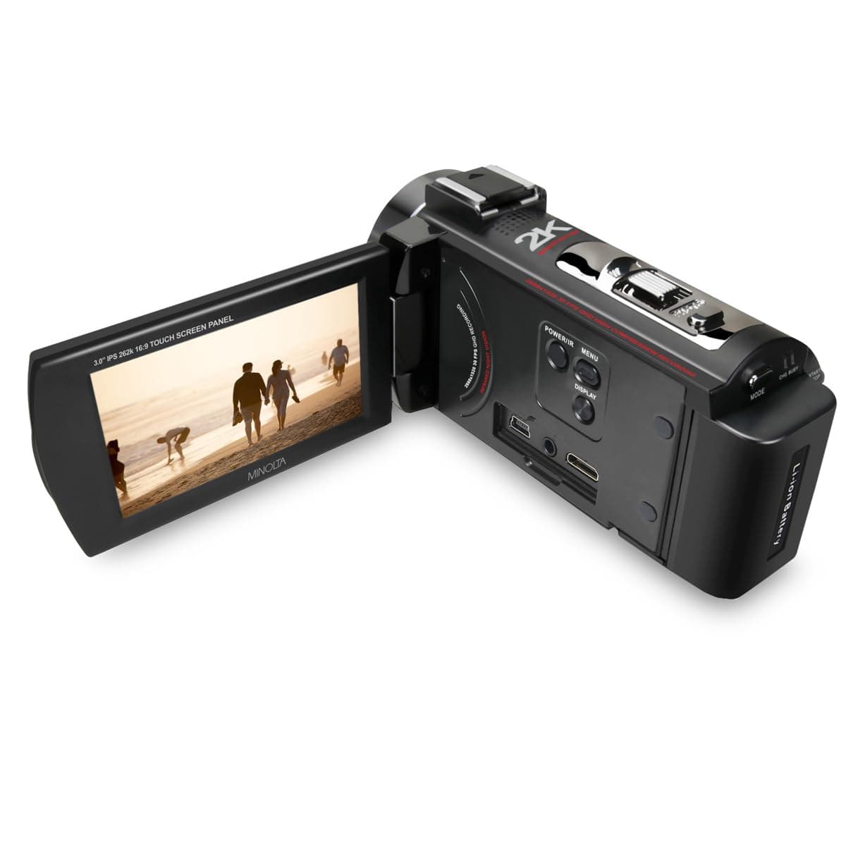 Minolta 2K Ultra HD Camcorder with Infrared Night Vision MN2K10NV, Black - one Color, one Size thumbnail 4