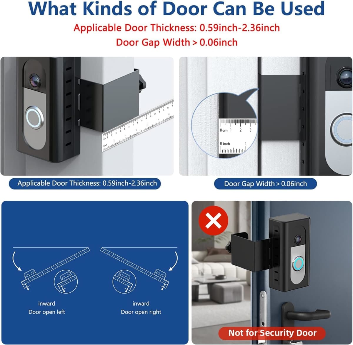 ti-Theft Video Doorbell Mount Compatible with Most Video Doorbell, Adjustable Mounting Bracket Accessories for Houses, thumbnail 3