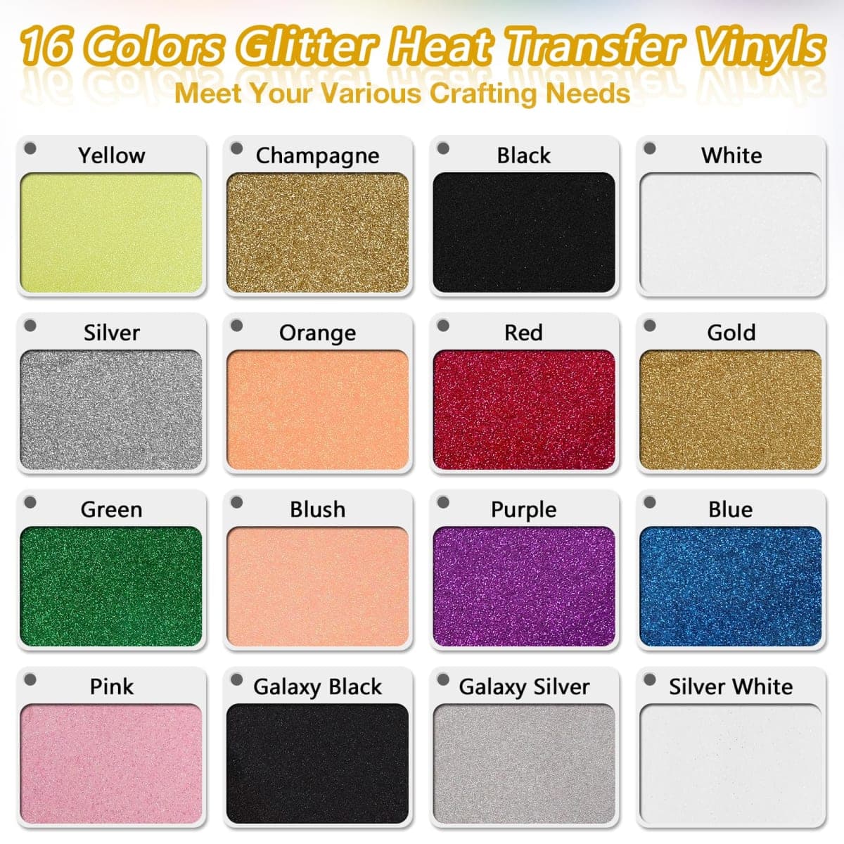 ​TORC Silver Glitter HTV Silver Heat Transfer Vinyl HTV Rolls, 12" x 6 ft Iron on Vinyl for T Shirts Silver Glitter HTV Vinyl for All Cutter Machines Easy to Cut & Weed for Heat Vinyl Design 1 Roll thumbnail 5