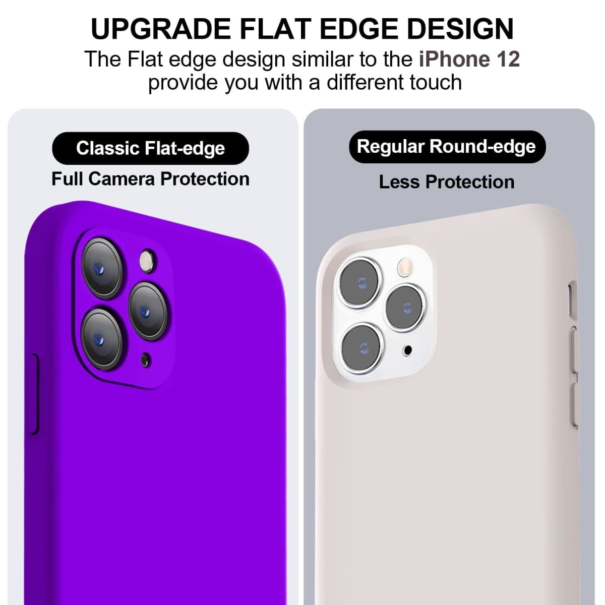 Vooii Compatible with iPhone 11 Pro Max Case, Upgraded Liquid Silicone with [Flat Edges] [Camera Protection] [Soft Anti-Scratch Microfiber Lining] Phone Case for iPhone 11 Pro Max - Neon Purple thumbnail 3