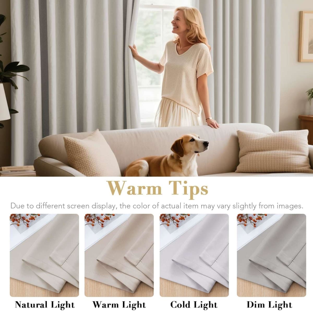 H.VERSAILTEX Blackout Curtains for Bedroom Thermal Insulated Room Darkening Living Room Curtains 63 Inch Long Grommet Privacy Protection Window Curtain Panels/Drapes for Nursery,2 Panels,Ivory/Cream thumbnail 5