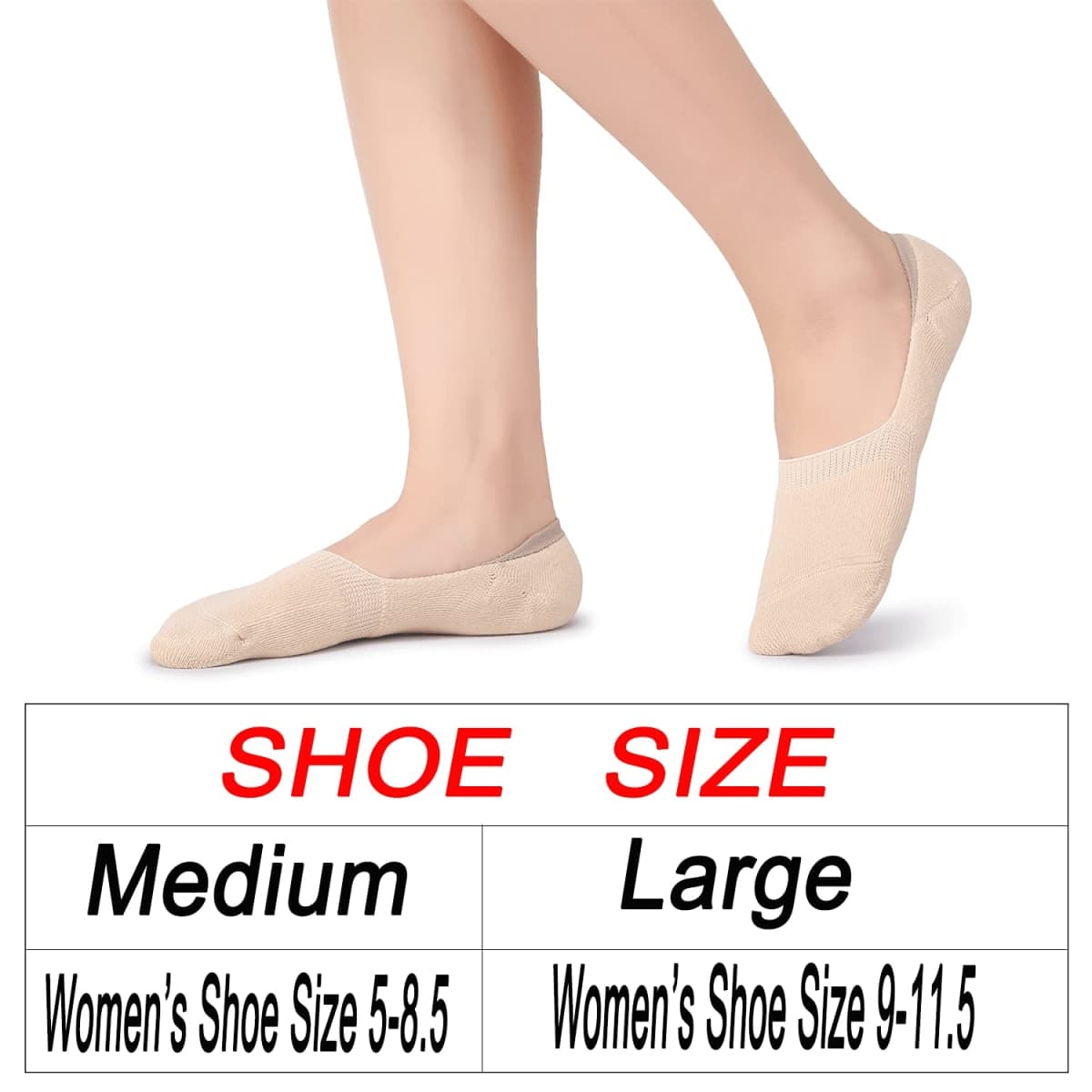 Pareberry Women's Thick Cushion Cotton Athletics Casual Low Cut Flat Non-Slip Boat Liner No Show Socks-5/10 Pack, Beige, Medium thumbnail 3
