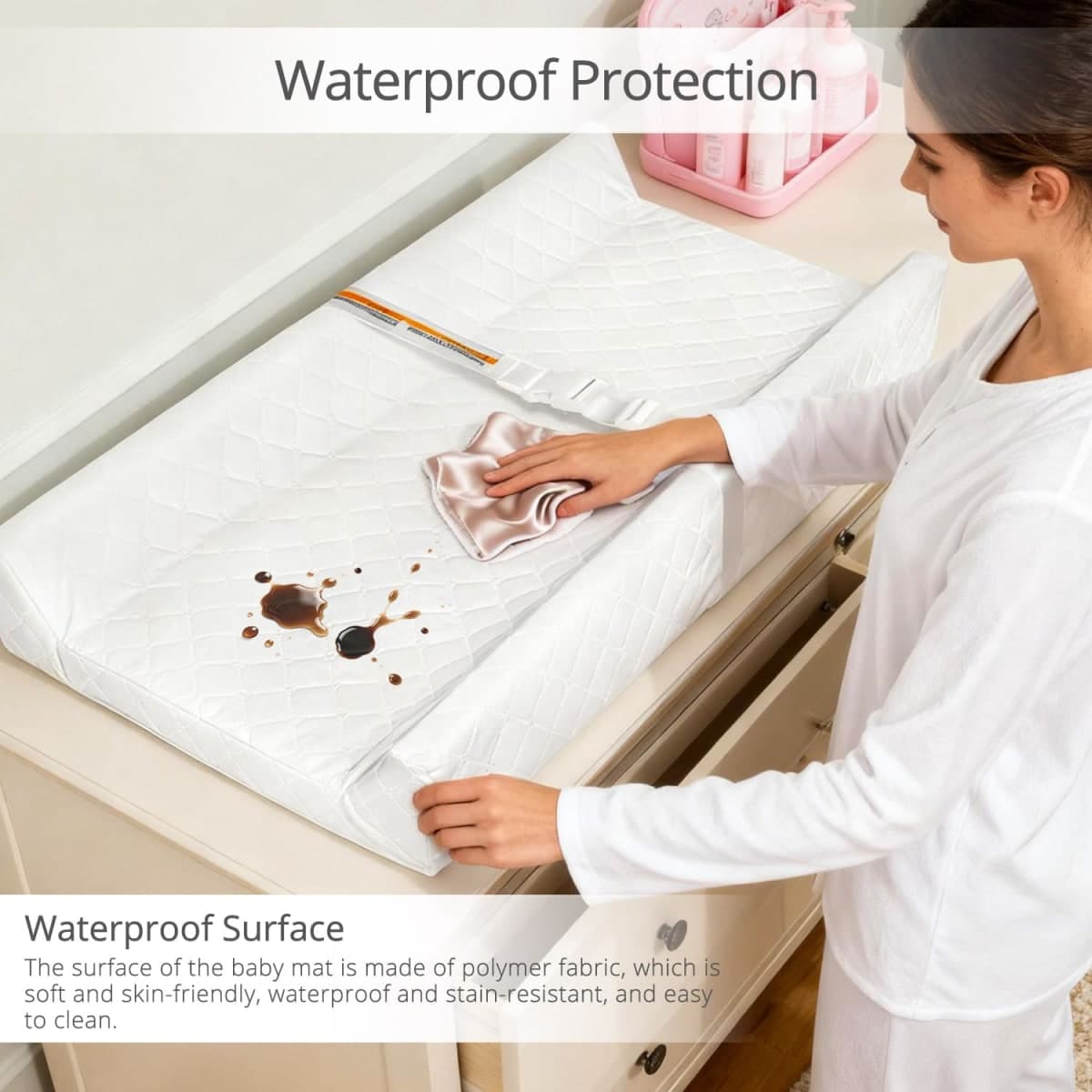 JVEOO Waterproof Baby Changing Pad Wipeable Diaper Changing Mat thumbnail 5