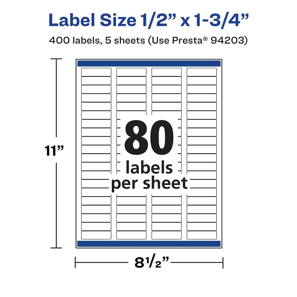 Avery Glossy Clear Rectangle Labels, Sure Feed Technology, 0.5" x 1.75", 400 Glossy Clear Labels, Laser/Inkjet Printable thumbnail 4