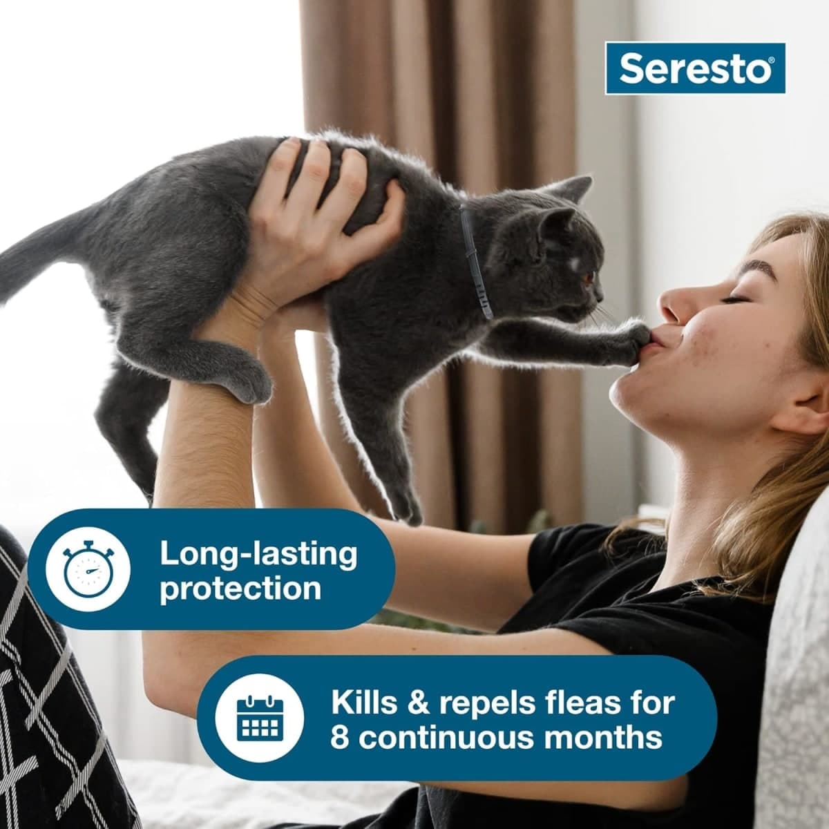 Seresto Cat Vet-Recommended Flea & Tick Treatment & Prevention Collar for Cats, 8 Months Protection | (Pack of 2) thumbnail 5