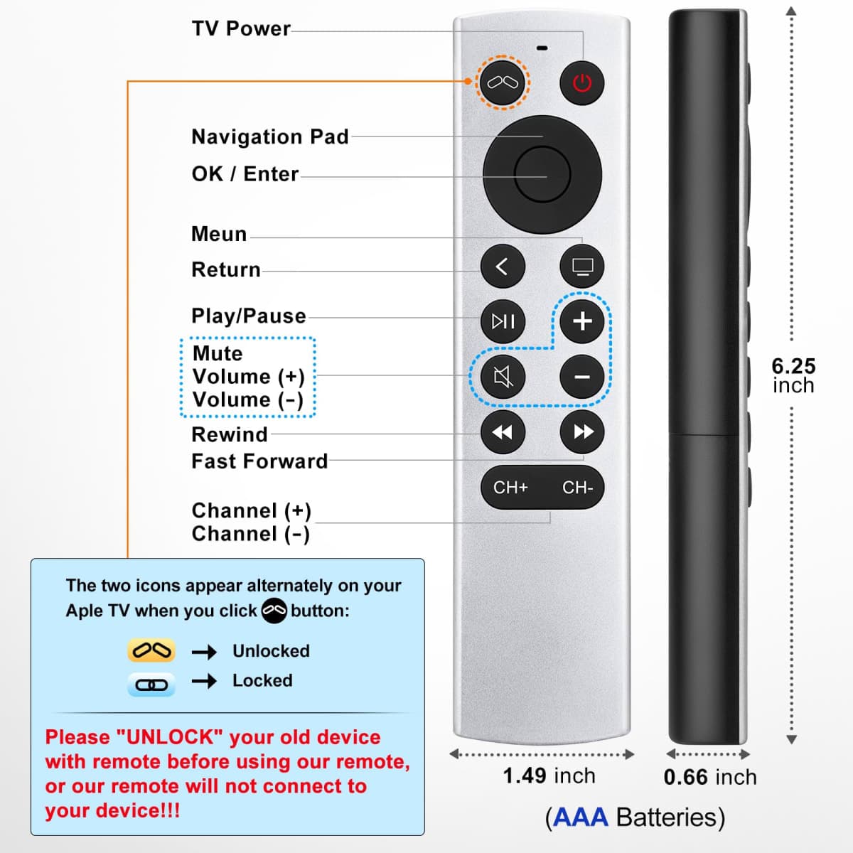 Replacement for 4K-TV-Remote thumbnail 4