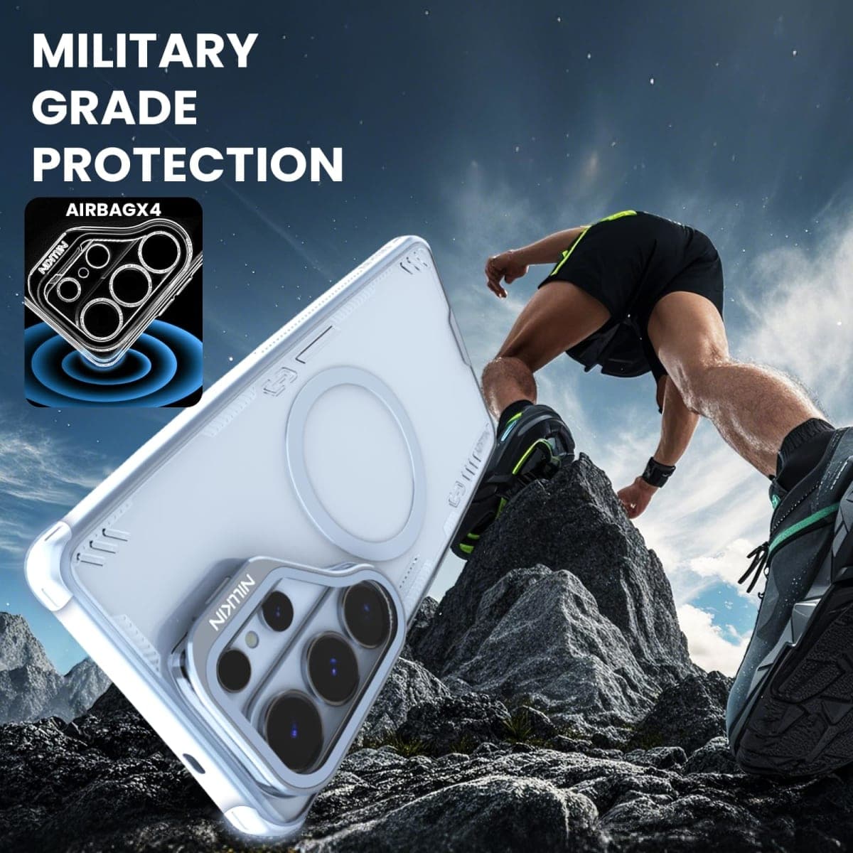 Nillkin Case for Samsung Galaxy S26 Ultra with Camera Cover and Kickstand, Protective Phone Cover (Gray) thumbnail 5