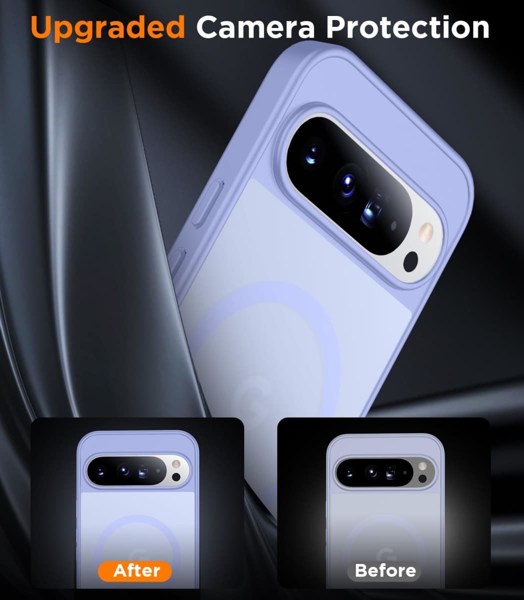 SPIDERCASE Magnetic for Google Pixel 10/Pixel 10 Pro Case, Military Grade Drop Protection Slim Translucent Matte Shockproof Anti-Fingerprint Phone Case for Pixel 10/10 Pro, Light Purple thumbnail 5