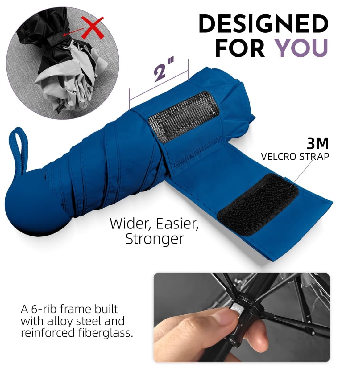 Lilac Travel Compact Mini Umbrella for Rain, Lightweight UPF100+ UV Sun Protection, Portable Pocket-Sized small Easy Use for Women, Men & Kids thumbnail 4