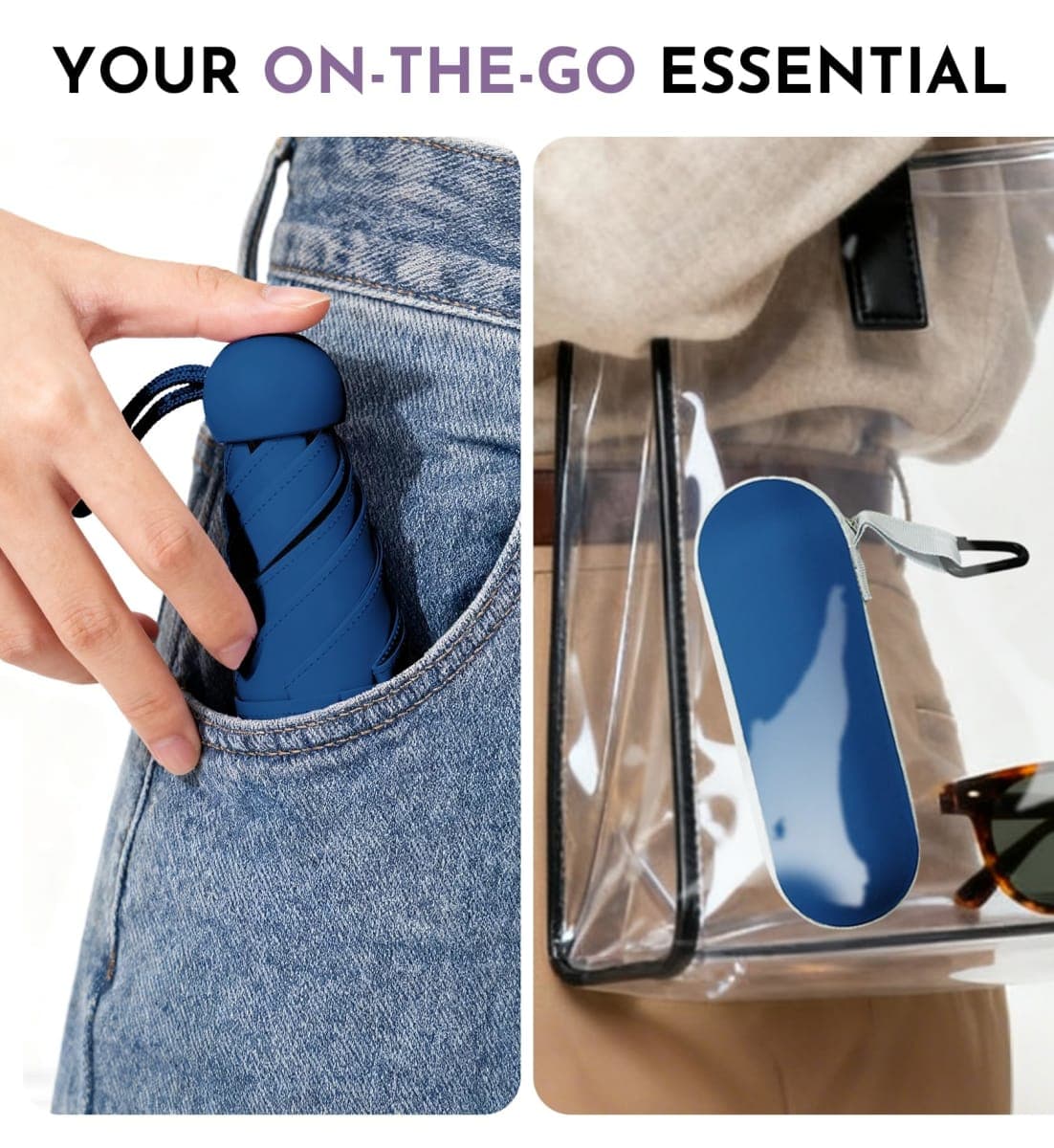 Lilac Travel Compact Mini Umbrella for Rain, Lightweight UPF100+ UV Sun Protection, Portable Pocket-Sized small Easy Use for Women, Men & Kids thumbnail 5