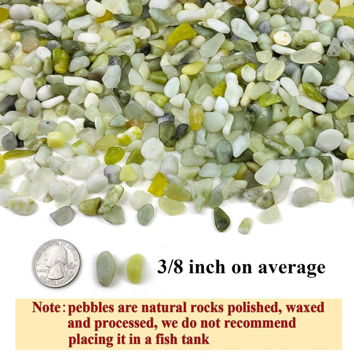FANTIAN 5 lbs Jade Gravel Pebbles for Indoor Plants, 3/8 Inch Rocks thumbnail 2