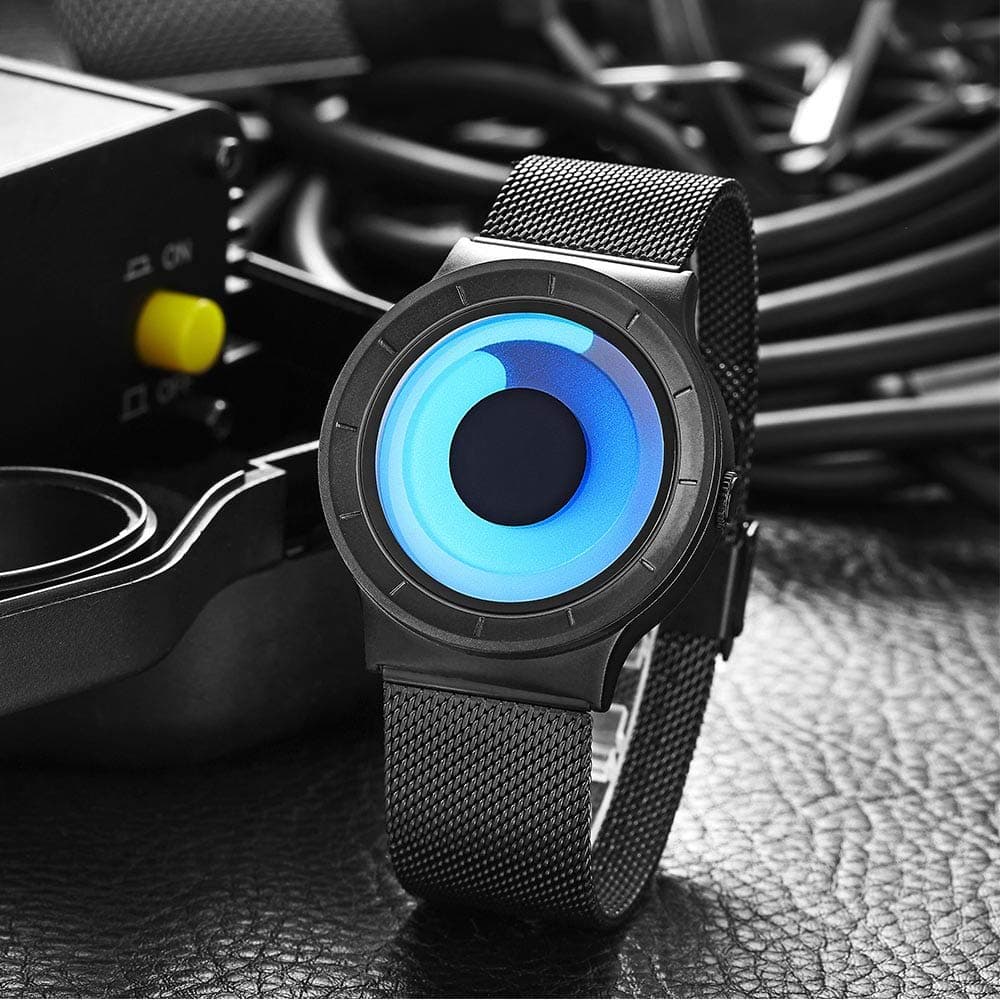 SINOBI Fashion Cool Watch Men Original No Hands Design Watch Men Steel Mesh Men's Watch Clock Relogio Masculino Creative Wristwatch thumbnail 3