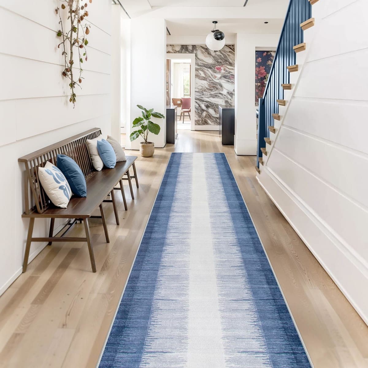 Lahome Ombre 2.5x12 Runners for Hallways Non-Slip, Washable Long Runner thumbnail 3