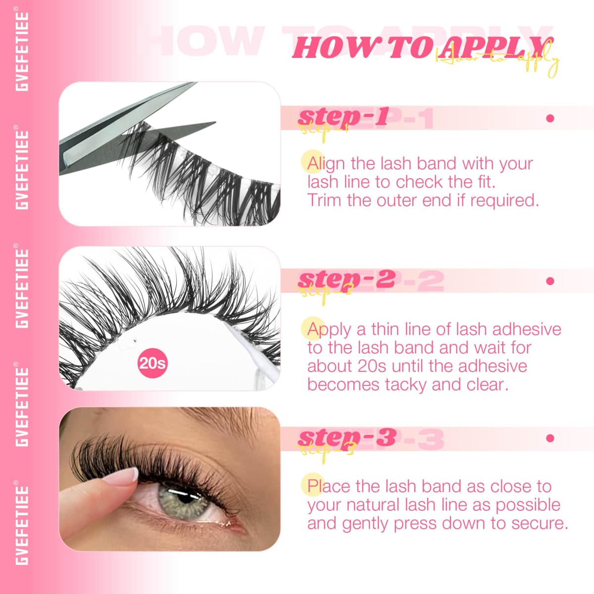 False Eyelashes Fox Eye 8 Pairs Pack 40D Natural Look Fluffy Wispy Cat Eye Lashes Soft Faux Mink Lashes Lightweight D-Curl Clear Band Eyealshes by GVEFETIEE thumbnail 4