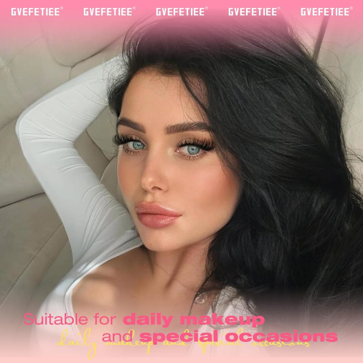 False Eyelashes Fox Eye 8 Pairs Pack 40D Natural Look Fluffy Wispy Cat Eye Lashes Soft Faux Mink Lashes Lightweight D-Curl Clear Band Eyealshes by GVEFETIEE thumbnail 5