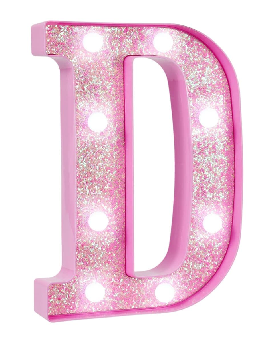 LED Marquee Light Up Letters(D)– Light Up Number Sign for Birthday Party,Girls Room Table Decor, Marquee Numbers with Warm Pink Glow, Battery Operated Pink Digits, 8.6 x 7.8 IN — image 1