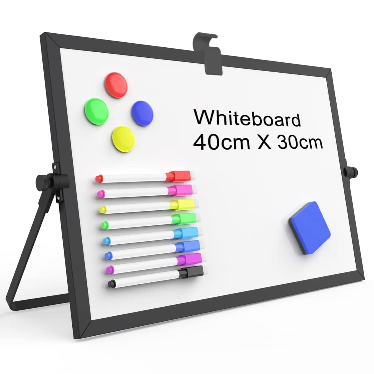 OWill Dry Erase Whiteboard, 30 X 40 cm Mini Magnetic Desktop Whiteboard with Stand, Small A3 Magnetic Whiteboard & Portable Double-Sided Whiteboard Easel for Drawing in School & Home — image 1