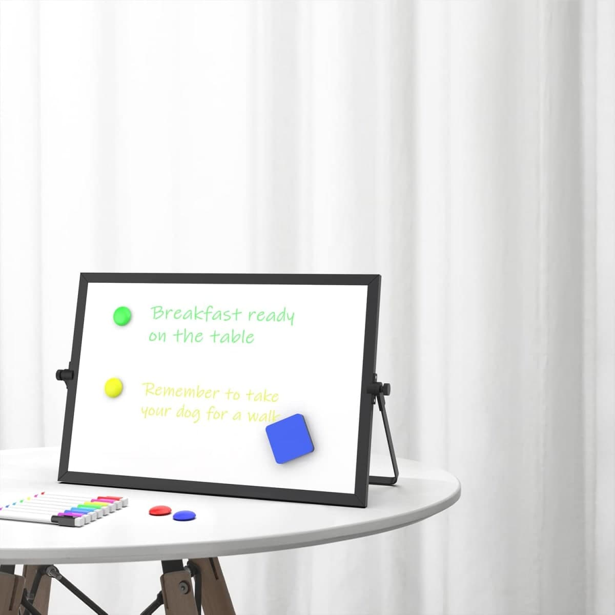 OWill Dry Erase Whiteboard, 30 X 40 cm Mini Magnetic Desktop Whiteboard with Stand, Small A3 Magnetic Whiteboard & Portable Double-Sided Whiteboard Easel for Drawing in School & Home thumbnail 4