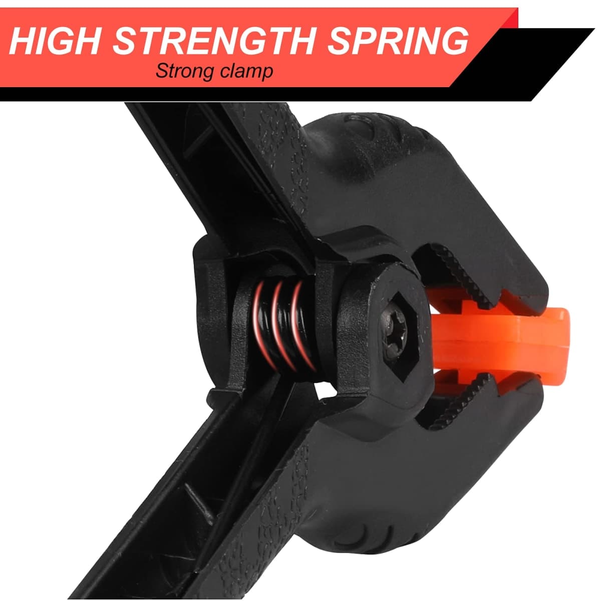 12 Pack Plastic Spring Clamps, 3.5inch Small Heavy Duty Clips for Crafts, Backdrop Stand, Woodworking, Photography Studios (Black) thumbnail 5