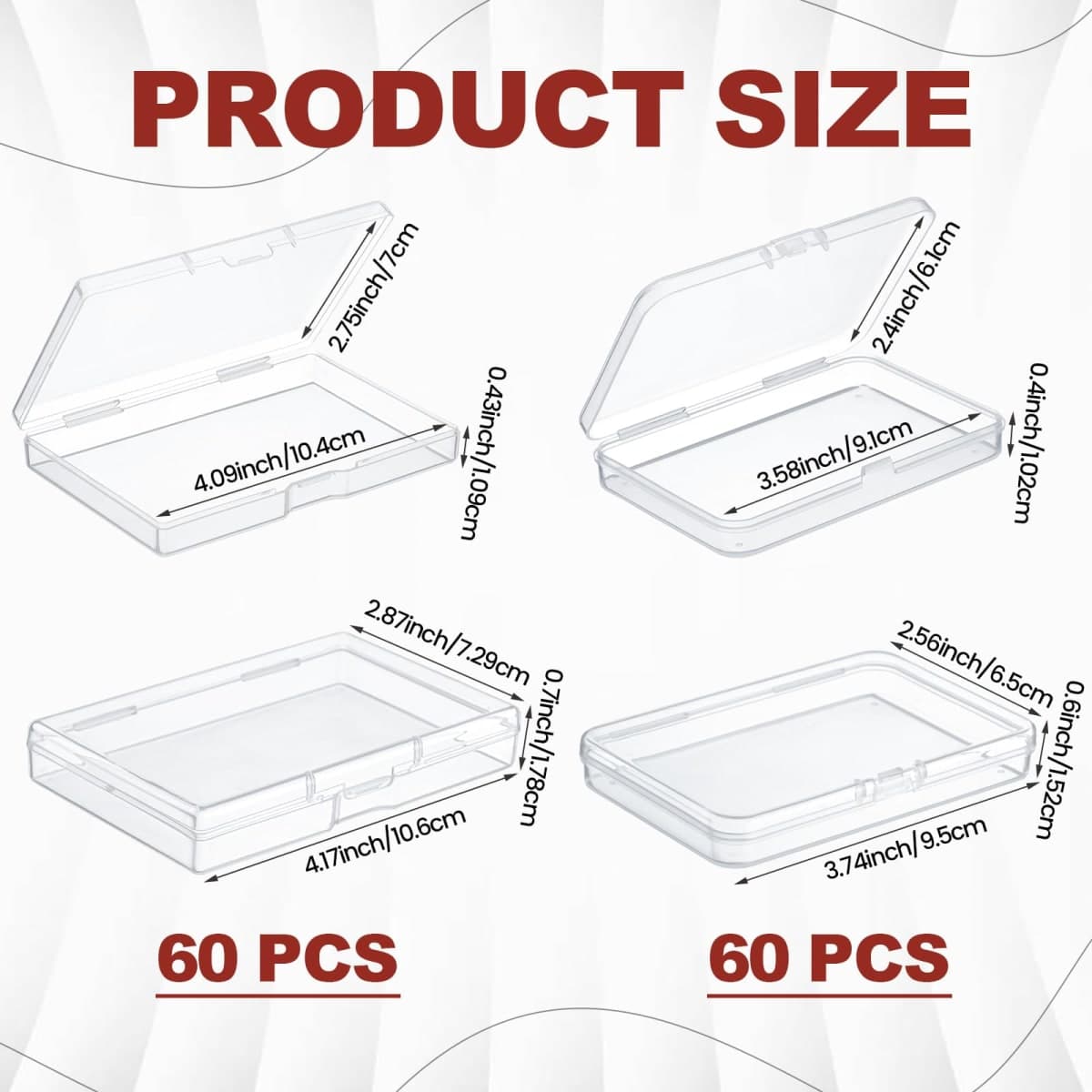 LemonRoad 120 Pcs Clear Plastic Playing Card Box Blank Plastic Card Case Holder Compatible with TCG Game Case Holder Storage Box for Game Poker Bank Business thumbnail 2