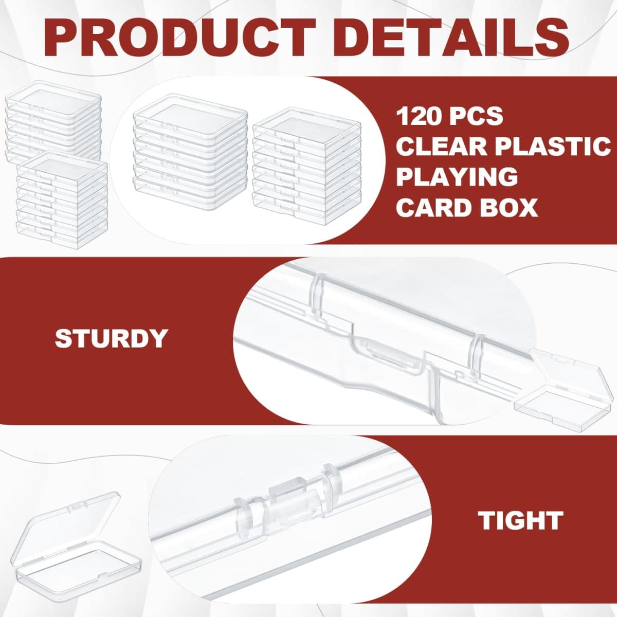 LemonRoad 120 Pcs Clear Plastic Playing Card Box Blank Plastic Card Case Holder Compatible with TCG Game Case Holder Storage Box for Game Poker Bank Business thumbnail 4