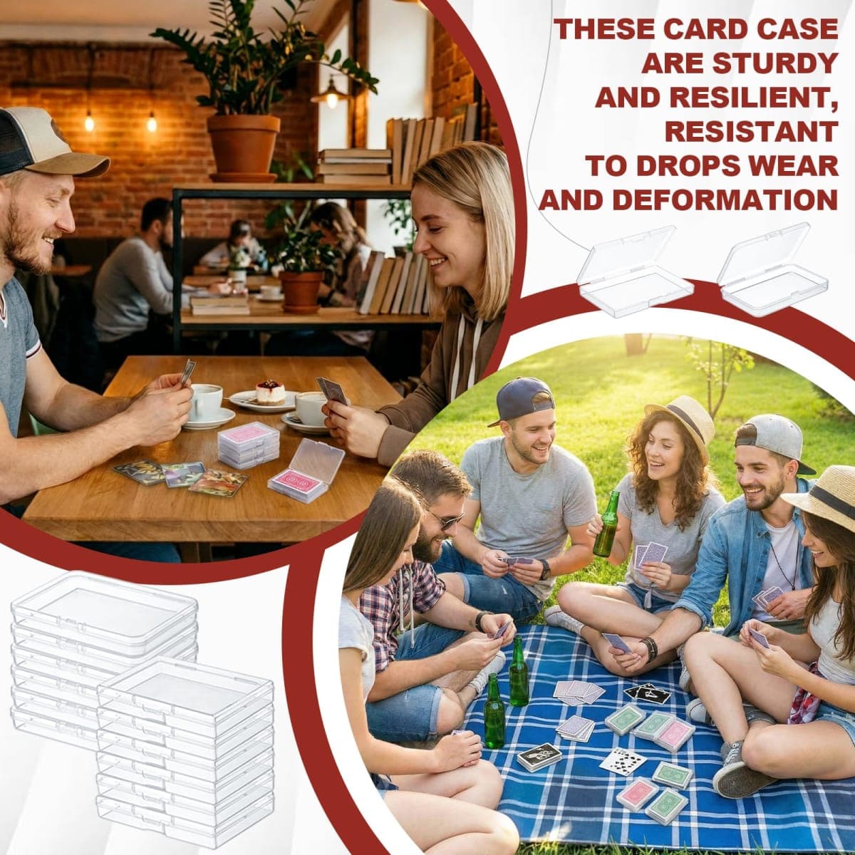 LemonRoad 120 Pcs Clear Plastic Playing Card Box Blank Plastic Card Case Holder Compatible with TCG Game Case Holder Storage Box for Game Poker Bank Business thumbnail 5
