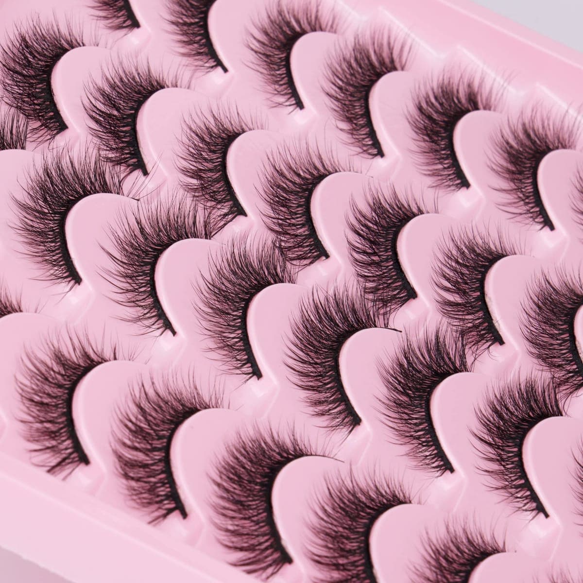 Lashes Natural Look Wispy Fasle Eyelashes 12mm Short Faux Mink Eyelashes Cat Eye Fluffy Strip Lashes Pack by Zegaine 16 Pairs thumbnail 5